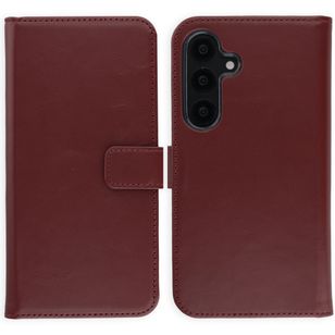 Selencia Echt Leren Bookcase Samsung Galaxy S25 - Burgundy