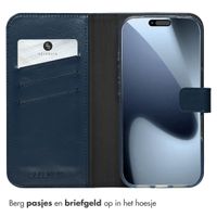 Selencia Echt Leren Bookcase Apple iPhone 17 Pro - Blue