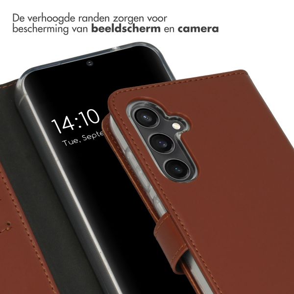 Selencia Echt Leren Bookcase Samsung Galaxy S23 FE - Lichtbruin