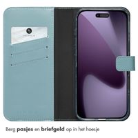 Selencia Echt Leren Bookcase Apple iPhone 17 Pro Max - Light Blue