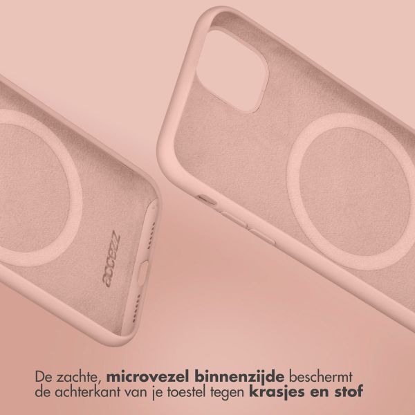 Accezz Liquid Silicone Backcover met MagSafe iPhone 16e - Roze