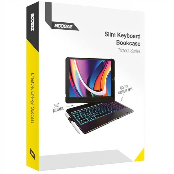 Accezz 360 Slim Keyboard Bookcase QWERTY Apple iPad 9 (2021) 10.2 inch / iPad 8 (2020) 10.2 inch / iPad 7 (2019) 10.2 inch - QWERTY / NL - Zwart