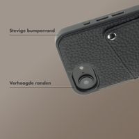 Selencia Riva Backcover met Pashouder Apple iPhone 17e / 16e - Zwart