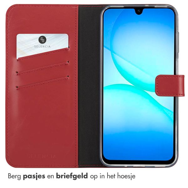 Selencia Echt Leren Bookcase Samsung Galaxy A17 - Rood