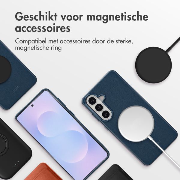 Accezz MagSafe Leather Backcover Samsung Galaxy S26 Plus - Nightfall Blue