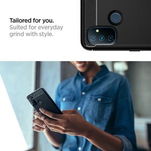 Spigen Rugged Armor Backcover OnePlus Nord N100 - Zwart