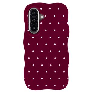 Selencia Vivid Wavy Backcover met MagSafe Samsung Galaxy A57 (5G) - Happy Dots Burgundy