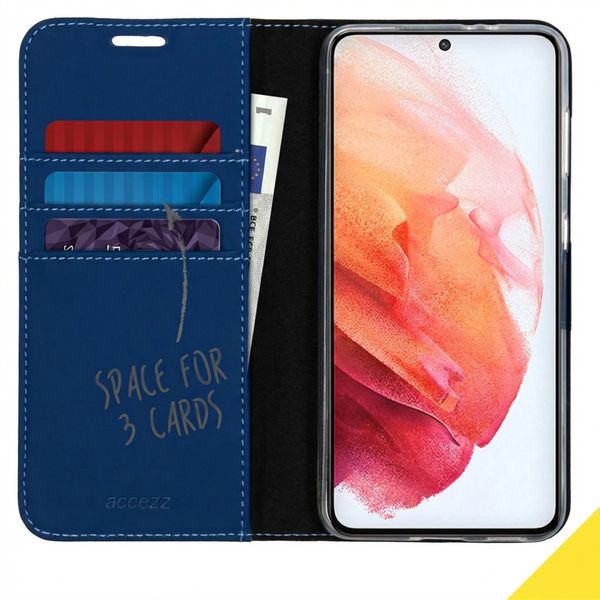 Accezz Wallet Softcase Bookcase Samsung Galaxy S21 - Donkerblauw