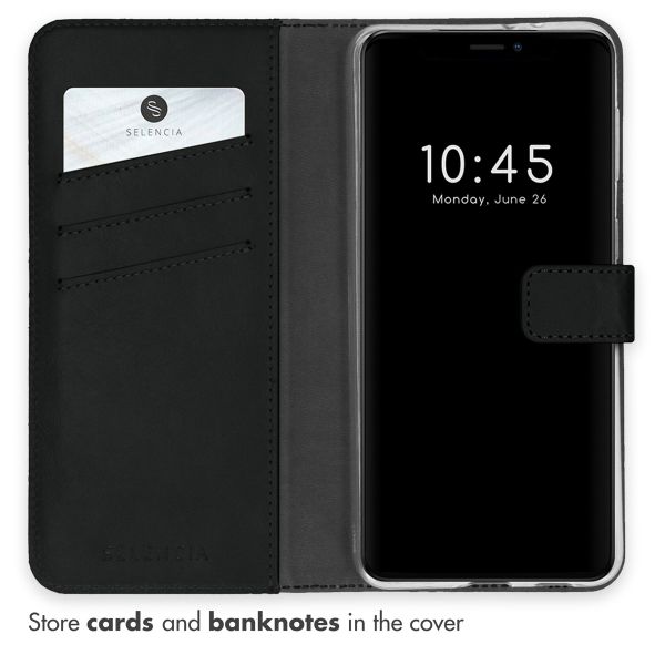 Selencia Echt Leren Bookcase Apple iPhone 13 - Zwart