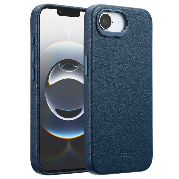 Accezz MagSafe Leather Backcover Apple iPhone 16e - Nightfall Blue