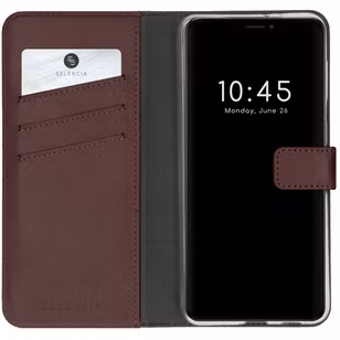 Selencia Echt Leren Bookcase Apple iPhone 13 Mini - Bruin