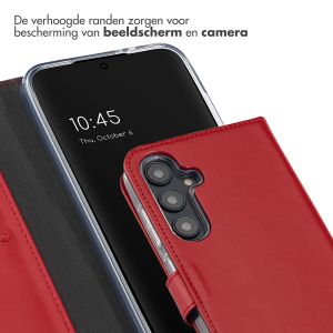 Selencia Echt Lederen Bookcase Samsung Galaxy S24 FE - Rood