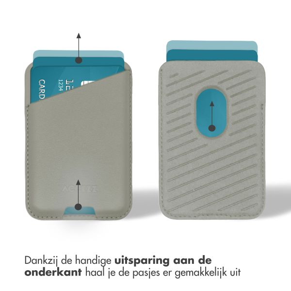 Accezz Leather Cardholder MagSafe - Kaarthouder met MagSafe - Light Grey