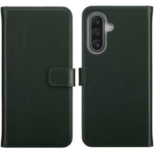 Selencia Echt Leren Bookcase Samsung Galaxy A17 - Groen