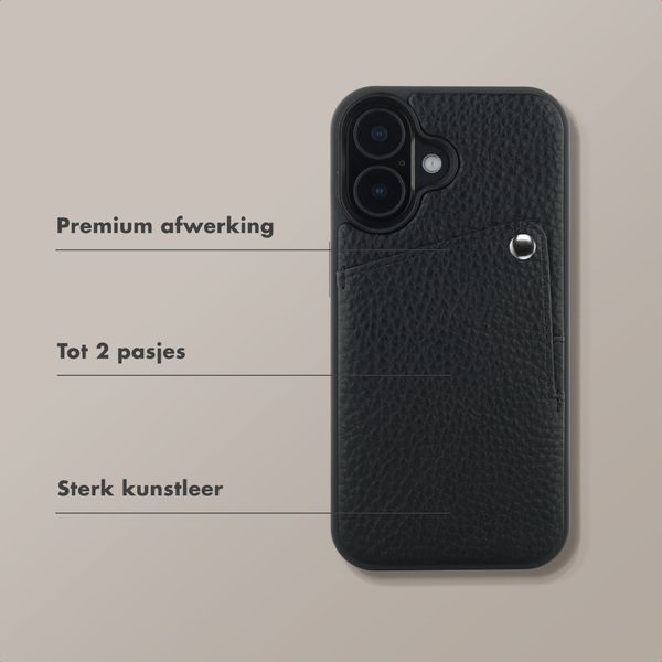 Selencia Riva Backcover met Pashouder Apple iPhone 17 - Zwart