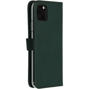 Selencia Echt Lederen Bookcase iPhone 11 Pro Max - Groen