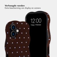Selencia Vivid Wavy Backcover met MagSafe Apple iPhone 17 - Happy Dots Chocolate