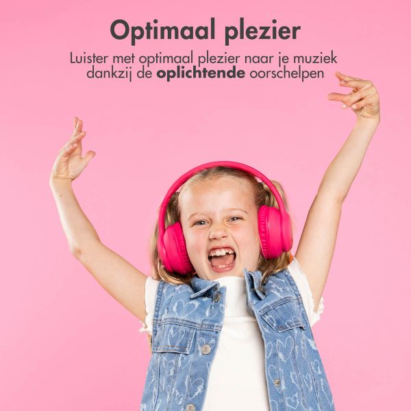 imoshion Draadloze Kinderkoptelefoon LED Light - Decibelbegrenzer - Met AUX kabel - Hot Pink