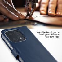 Selencia Echt Leren Bookcase OnePlus 15 - Donkerblauw