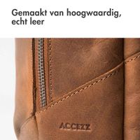 Accezz Leather Laptop rugzak 16 inch - Cognac