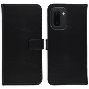 Selencia Echt Leren Bookcase OnePlus 15R - Zwart