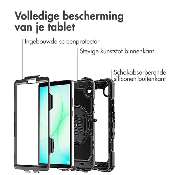 Accezz Rugged Backcover met schouderstrap Samsung Galaxy Tab A11 Plus - Zwart