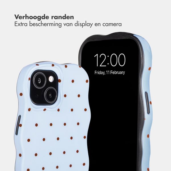 Selencia Vivid Wavy Backcover met MagSafe Apple iPhone 15 - Happy Dots Digital Sky