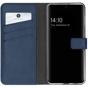 Selencia Echt Lederen Bookcase Samsung Galaxy A32 (4G) - Blauw