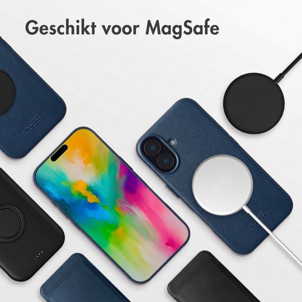 Accezz MagSafe Leather Backcover Apple iPhone 16 - Nightfall Blue