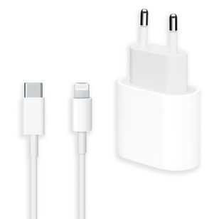 Apple Originele USB-C Power Adapter 20 watt + Originele USB-C naar Lightning kabel - 1 meter - Wit