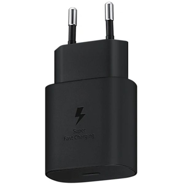 Samsung Originele Fast Charging Adapter USB-C Oplader in Fabrieksverpakking - 25 Watt - Zwart