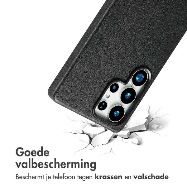 Accezz Echt leren hoesje + MagSafe Wallet Samsung Galaxy S25 Ultra - Onyx Black