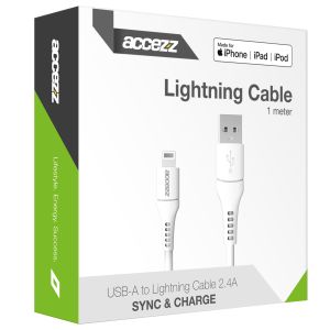 Accezz Lightning naar USB kabel - MFi certificering - 1 meter - Wit