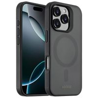 Accezz Rugged Frosted MagSafe Backcover iPhone 16 Pro - Zwart