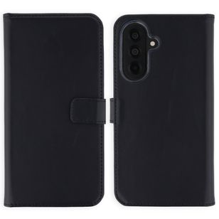 Selencia Echt Leren Bookcase Samsung Galaxy A37 (5G) - Zwart