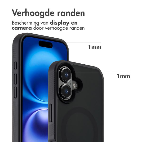 Accezz Rugged Frosted MagSafe Backcover iPhone 16 - Zwart