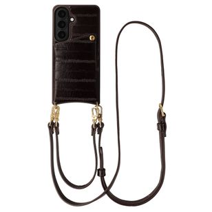 Selencia Nova Real Leather Backcover met Koord en Pashouder Samsung Galaxy S26 - Dark Chocolate