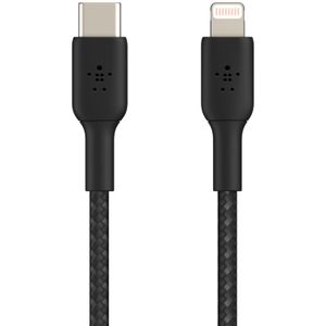 Belkin Boost↑Charge™ Braided Lightning naar USB-C kabel - 2 meter - Zwart