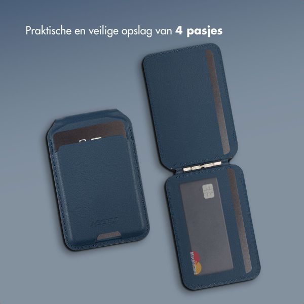 Accezz Leren Wallet met standaard voor MagSafe - Nightfall Blue