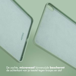 Accezz Liquid Silicone Backcover met penhouder iPad Air 11 inch (2024) M2 / Air 5 (2022) / Air 4 (2020) - Lichtgroen