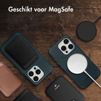 Accezz Vintage Leather Magsafe Backcover Apple iPhone 15 Pro - Smokey Green