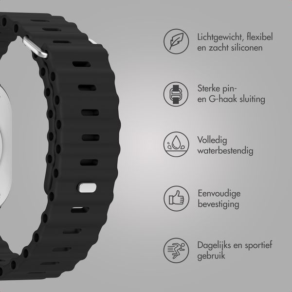 Accezz Ocean bandje Apple Watch | 44/45/46/49 mm - Zwart