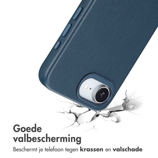 Accezz MagSafe Leather Backcover Apple iPhone 16e - Nightfall Blue