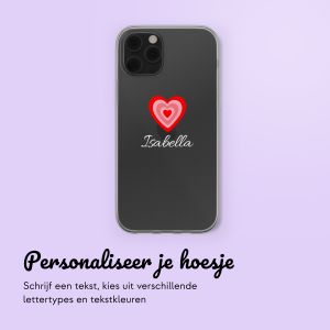 Gepersonaliseerd hoesje met hartje iPhone 12 (Pro) - Transparant