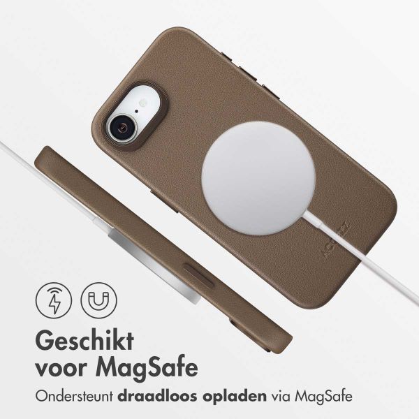 Accezz MagSafe Leather Backcover Apple iPhone 16e - Coffee