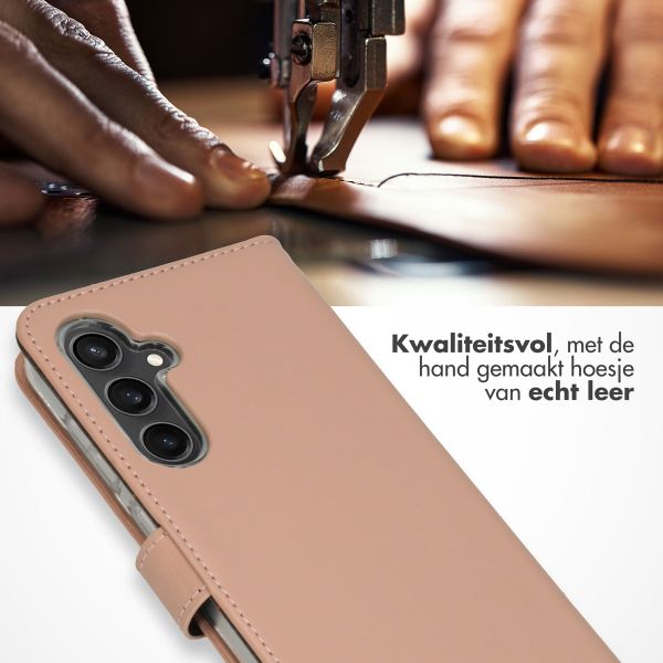 Selencia Echt Leren Bookcase Samsung Galaxy S23 FE - Dusty Pink