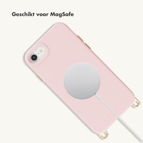 Selencia Rivièra MagSafe Backcover met afneembare haakjes Apple iPhone SE (2022 / 2020) / 8 / 7 / 6(s) - Sorbet Pink