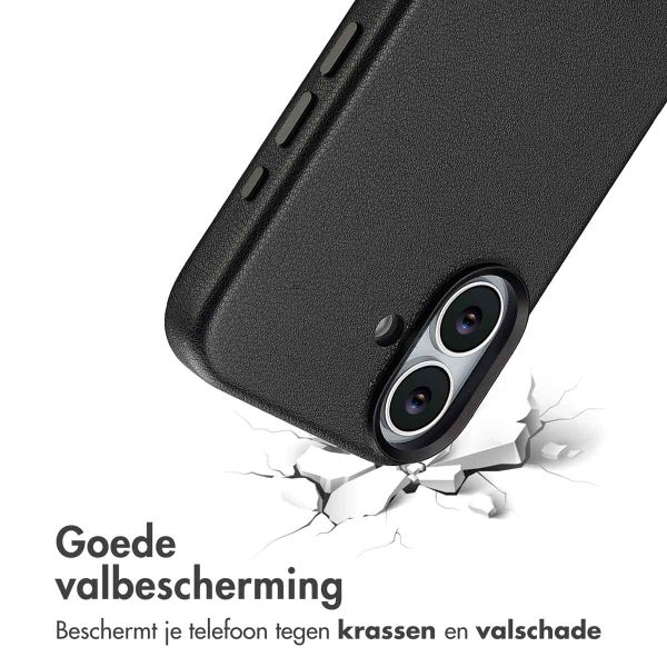 Accezz Echt leren hoesje + MagSafe Wallet Apple iPhone 17 - Onyx Black