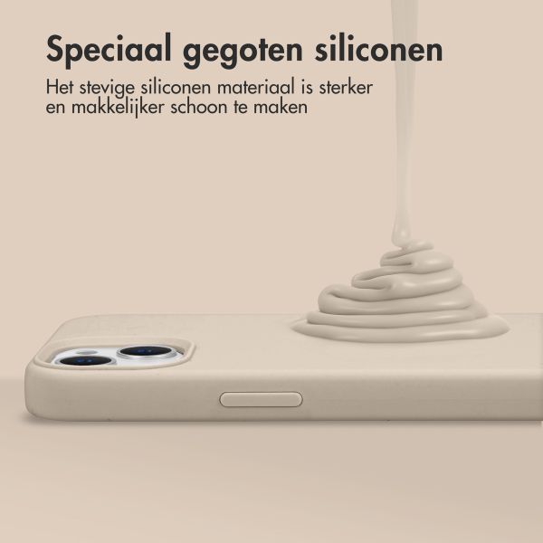 Accezz Liquid Silicone Backcover met MagSafe iPhone 15 Pro - Stone