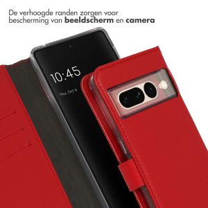 Selencia Echt Lederen Bookcase Google Pixel 7 Pro - Rood